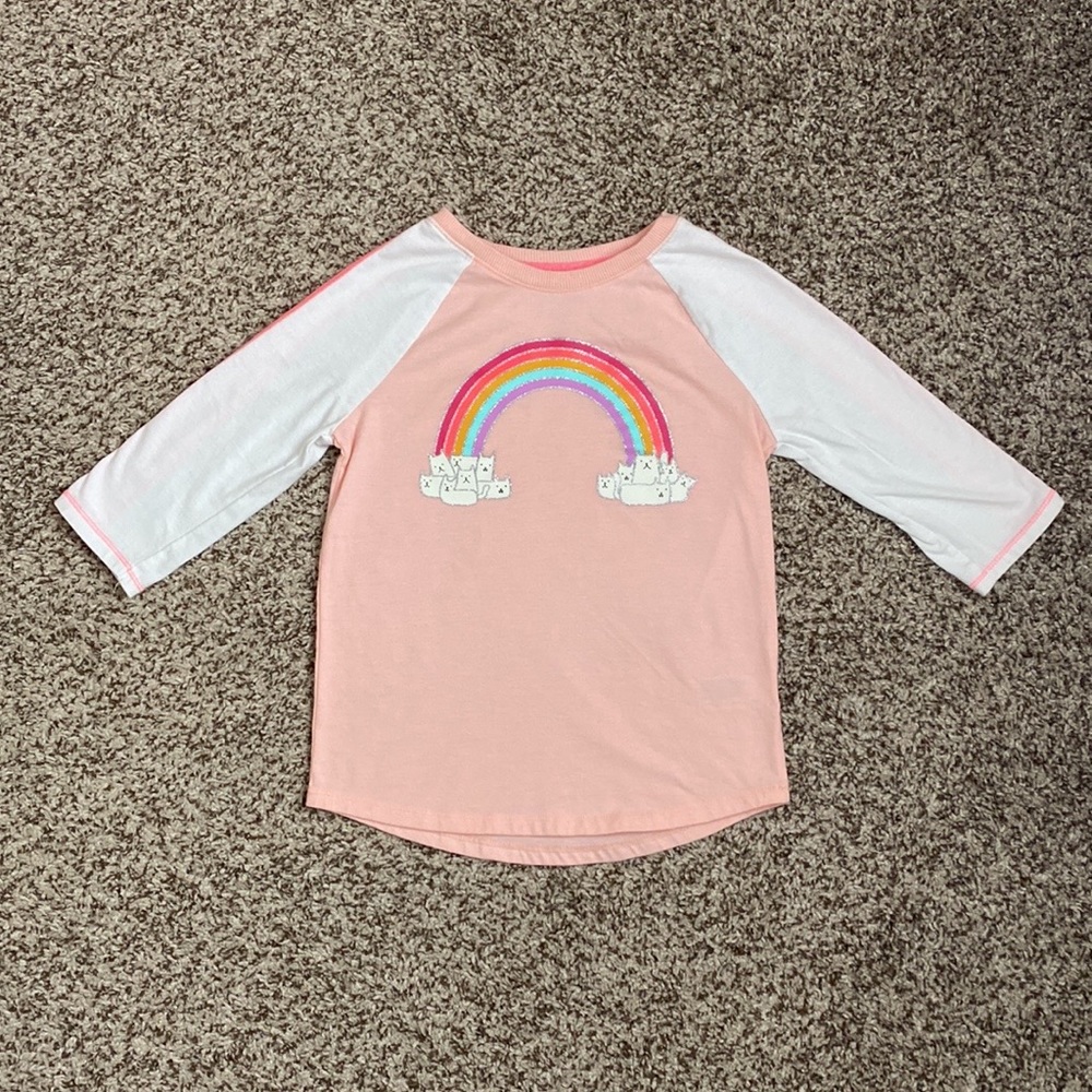 Girls Cat & Jack Springtime Glitter Raglan Tee Bundle - Picture 5 of 10